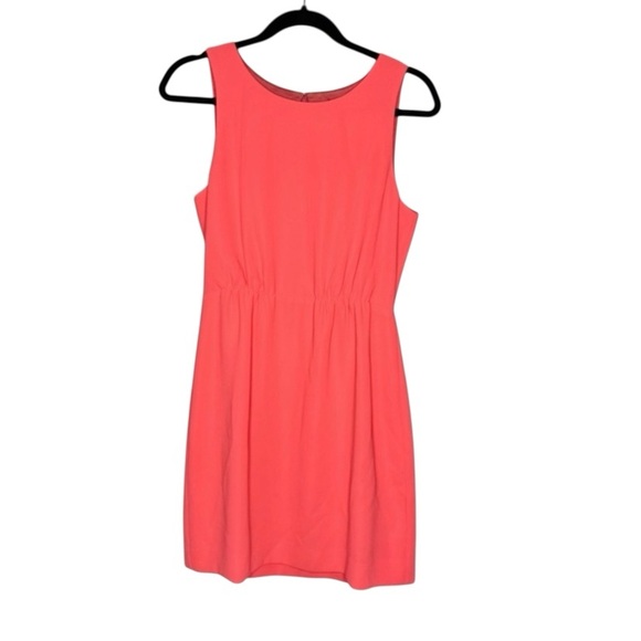 J.Crew Sleeveless Coral Dress Women’s Size 4 Elastic Waist Lined Zip Back - Picture 1 of 6